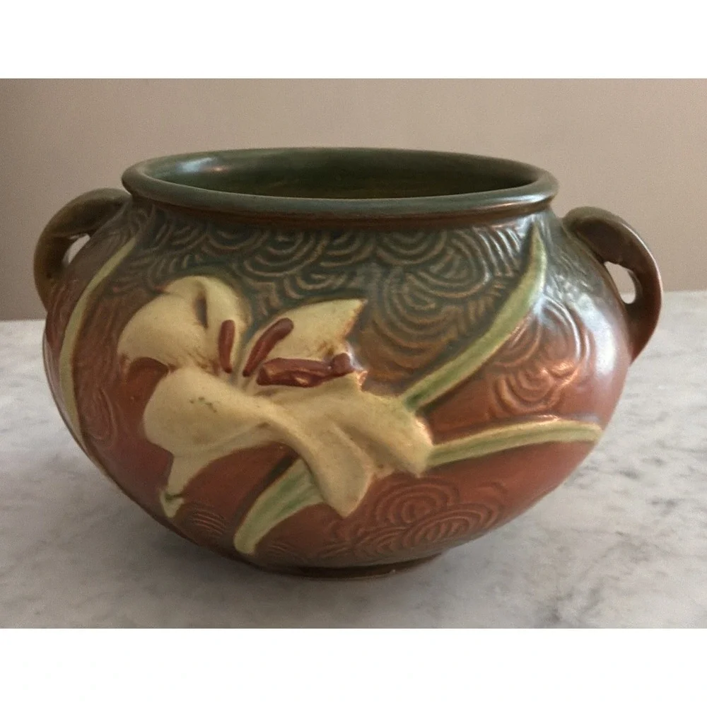 Roseville Pottery Bowl USA Zephyr Lily Jardiniere Bowl Excellent Condition